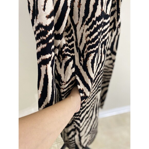 LIVERPOOL Open Front Cardigan Sweater Coat Abstract Zebra Jacquard New Size XL - Picture 8 of 16